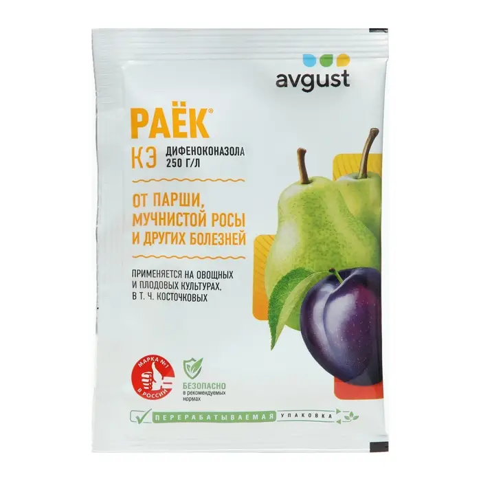 Средство от болезней на плодовых культурах Средство от болезней на плодовых культурах "Август", "Раёк", ампула в пакете, 2 мл