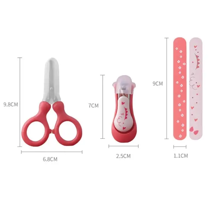 Детский маникюрный набор (ножницы, книпсер, пилочки), цвет красный