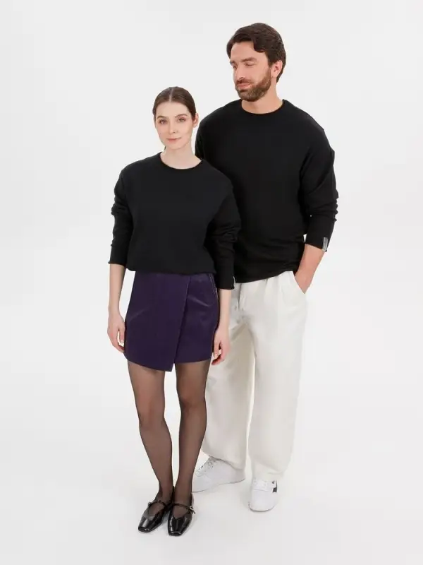 Лонгслив унисекс Siluetti Fuori, черный, размер S/M Лонгслив унисекс Siluetti Fuori, черный, размер S/M