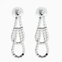 Набор 2 предмета: серьги, колье со стразами &laquo;Лёд&raquo;. d=13.5 см, белый в серебре