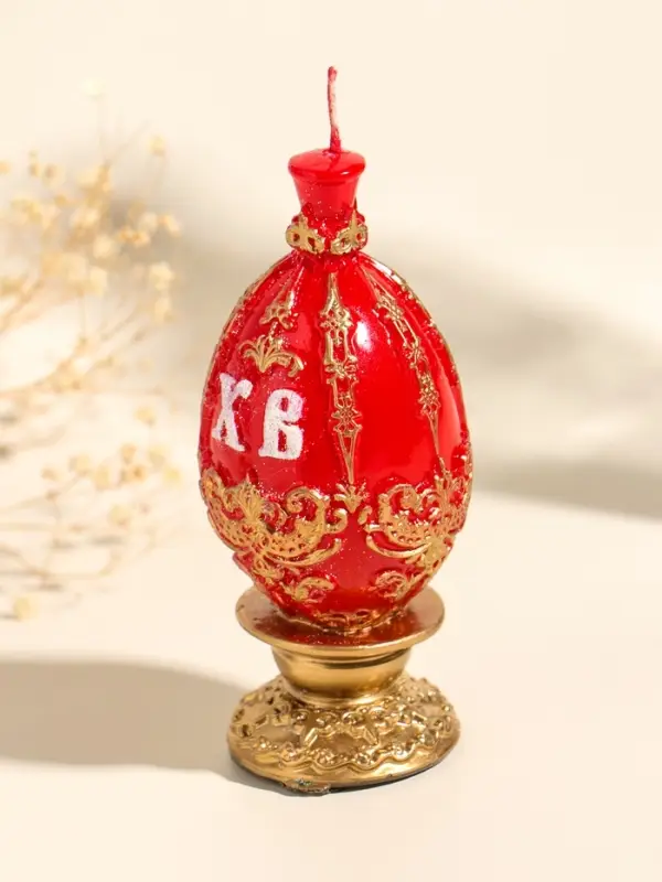 Свеча декоративная "Пасхальное яйцо с орнаментом №2" 5,5х12 см, 105 гр