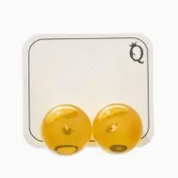 Серьги пластик "Монпансье" круг 1,5см, цвет жёлтый