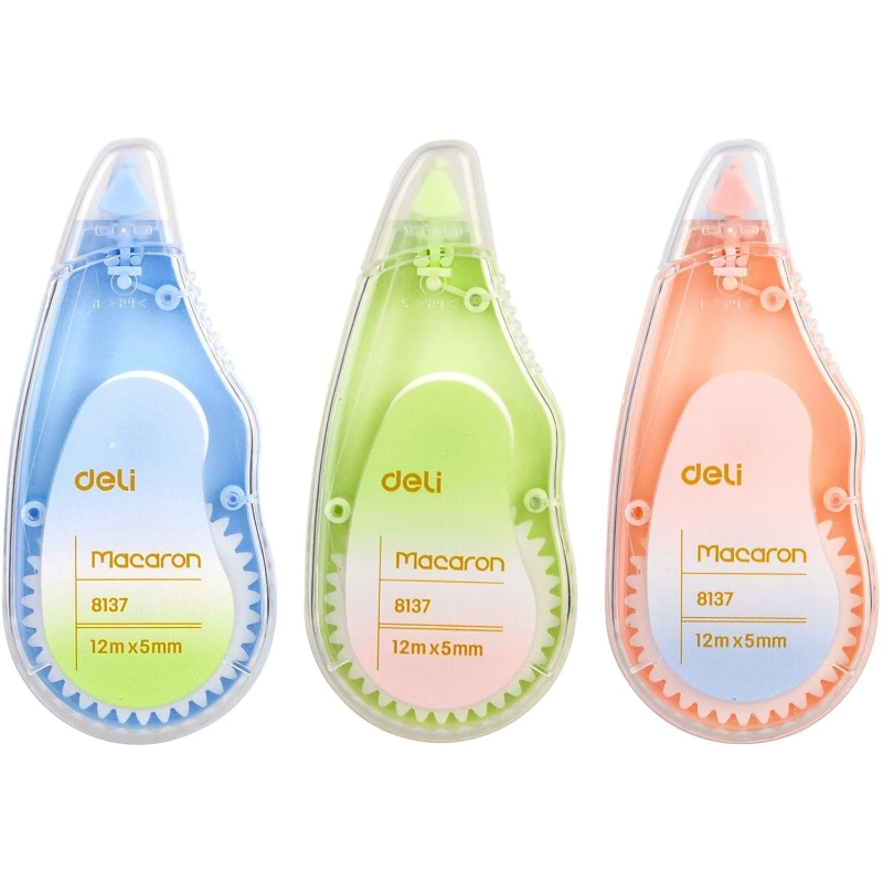 Корректирующая лента Macaron 5 мм x 12 м, ассорти, 3 шт/уп в блистере