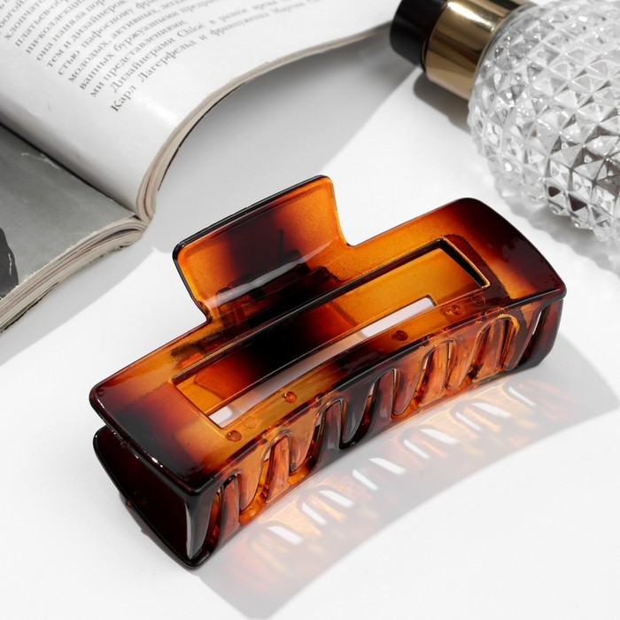 Краб для волос Краб для волос "Кофейный" геометрия, 10,5 см