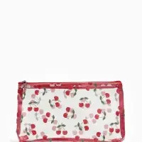 Косметичка женская Cherries, для бассейна, прямоугольная, прозрачная