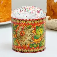 Форма для выпечки кулича и кекса бумажная Деко-про &laquo;Хохлома&raquo;, одноразовая, 9&times;9 см, МИКС