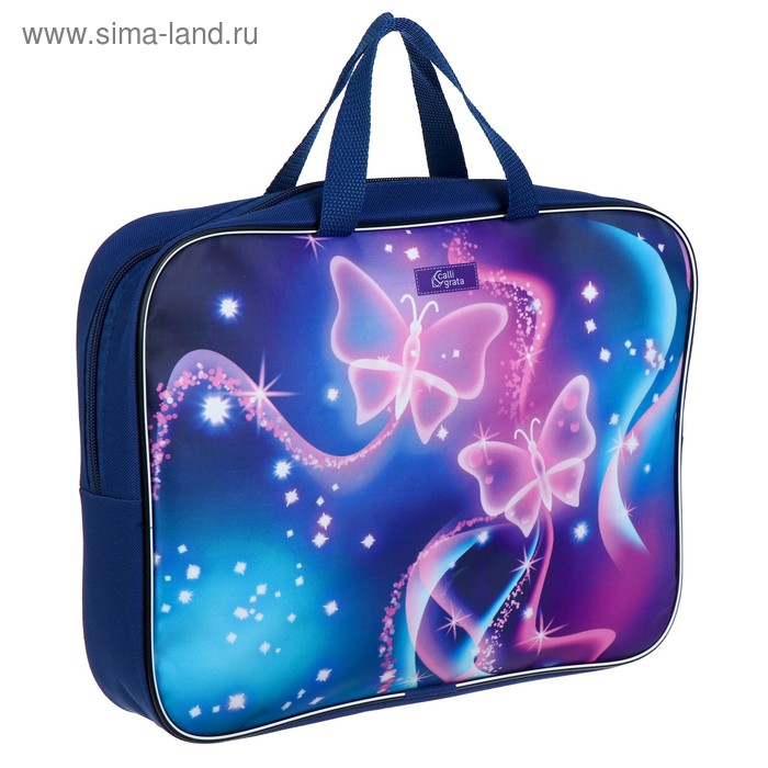 Папка с ручками текстильная А4, 350 х 270 х 70 мм, Calligrata Папка с ручками текстильная А4, 350 х 270 х 70 мм, Calligrata "Бабочки"