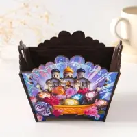 Конфетница квадратная или подставка под пасхальный кулич №2.  10х13х13,5 см