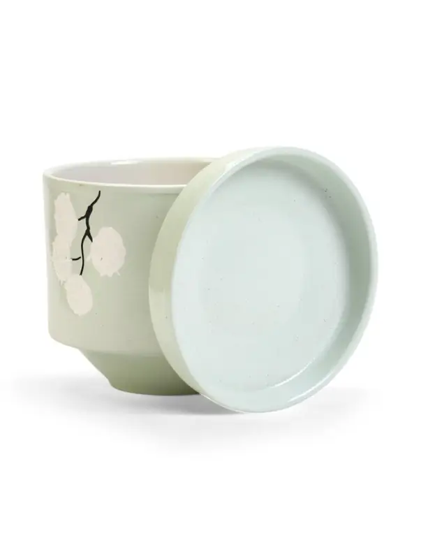 Горшок цветочный с поддоном 1,7 л, керамика  Горшок цветочный с поддоном 1,7 л, керамика "Листья" (М)