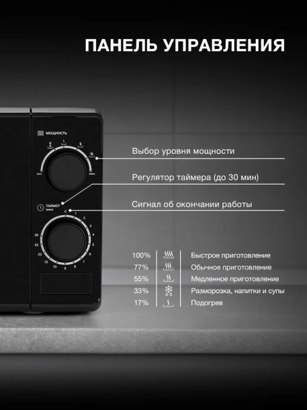 Микроволновая Печь HYM-M2096 20л 700Вт черный