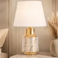 Лампа настольная RISALUX &laquo;Карла&raquo;, Е14, 40 Вт, золотисто-белая, 22&times;22&times;36 см
