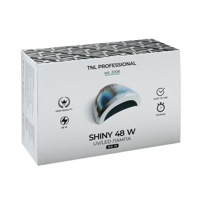 Лампа для гель-лака TNL Shiny, UV/LED, 48 Вт, 30 диодов, таймер 5/30/60 сек, перламутровая Лампа для гель-лака TNL Shiny, UV/LED, 48 Вт, 30 диодов, таймер 5/30/60 сек, перламутровая