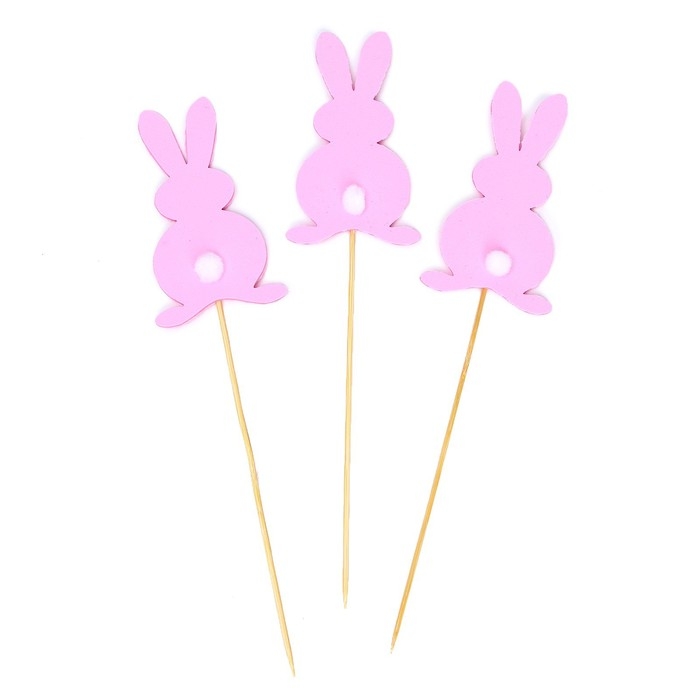 Топпер для торта «Зайка», 3 шт., МИКС Топпер для торта «Зайка», 3 шт., МИКС