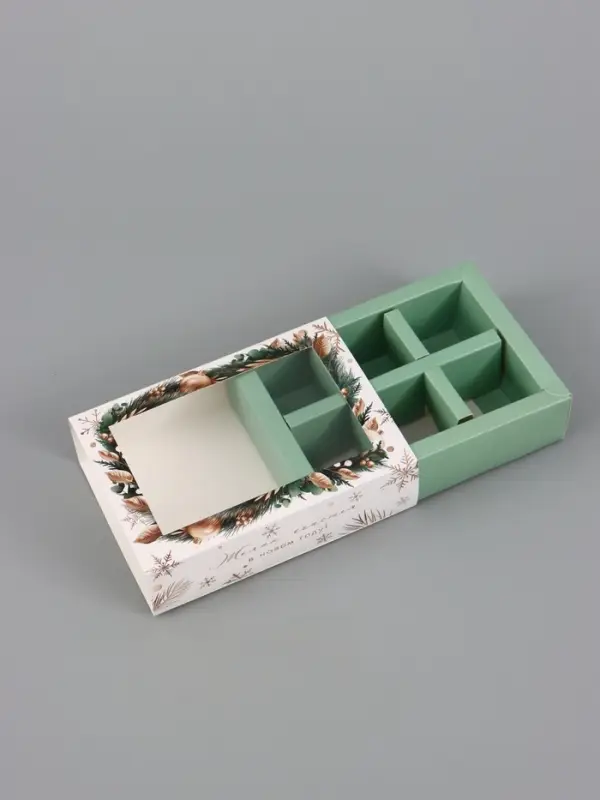 Коробка для 6 конфет &laquo;Желаю счастья&raquo;, 13.7&times;9.8&times;3.8 см