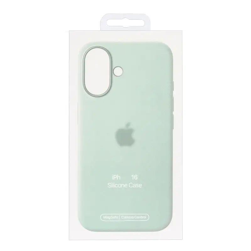 Чехол для iPhone 16 Silicone Case 100% ORG Aquamarine (MagSafe + анимация NFC) c LOGO