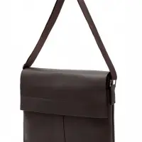 Сумка мужская деловая 35&times;5&times;25 см, 2 отделения, длинный ремень, коричневая