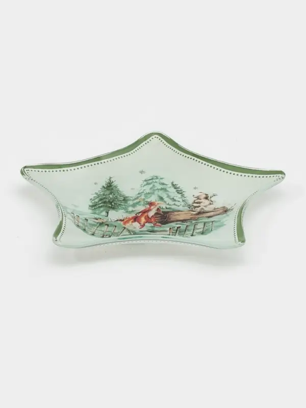 Блюдо сервировочное звезда "Зверьки в лесу" 19,5 см