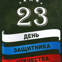 Пакет подарочный крафт "С 23 Февраля!" 21 х 11 х 27 См