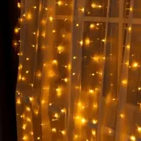 Гирлянда &laquo;Занавес&raquo; 2&times;3 м, IP20, прозрачная нить, 720 LED, свечение жёлтое, 8 режимов, 220 В