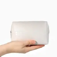 Косметичка дор Одноцвет, 16*5*10, отдел на молнии, белый