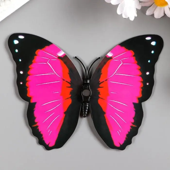 Магнит "Бабочка двухслойная" 11×9 см, МИКС