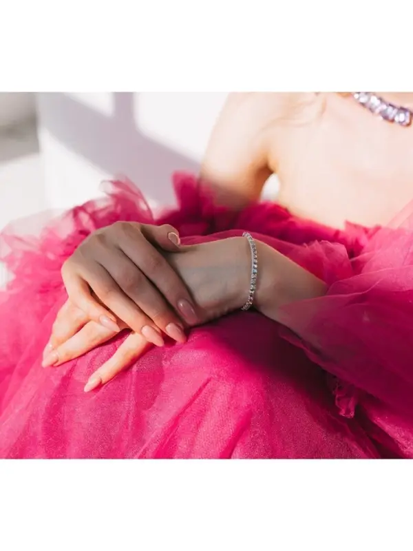 Браслет со стразами &laquo;Лёд&raquo;, d=5 см, 1 ряд, 4 мм, радужный в серебре