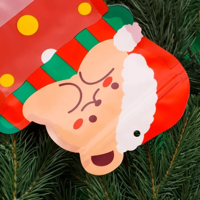 Пакет подарочный новогодний, фигурный «Мишка с колпаком», с zip - lock застежкой, 21×15.5 см Пакет подарочный новогодний, фигурный «Мишка с колпаком», с zip - lock застежкой, 21×15.5 см