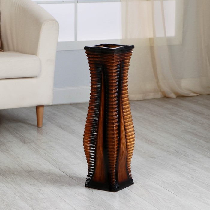 Ваза керамика напольная Ваза керамика напольная "Линнет" прямой, 15х60 см d-11 см, коричневый