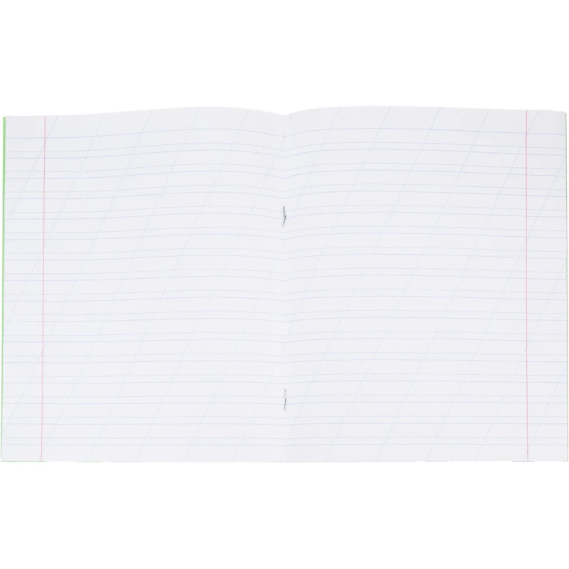 Тетрадь в зеленом офсете  12л., косая линия, штука, внутр.блок 100