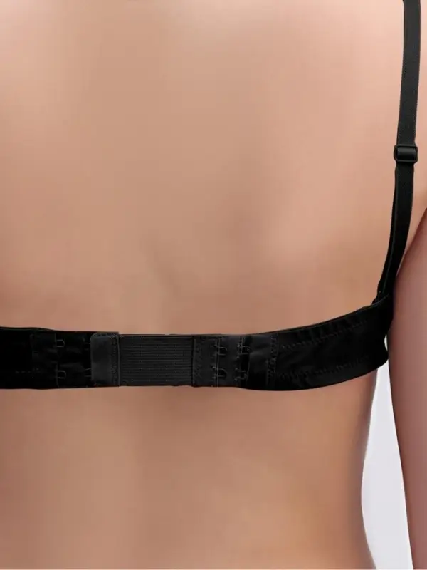 Застёжка для бюстгальтера, удлинитель, 3 ряда 2 крючка, 3.2&times;10.5 см, 5 шт., чёрная