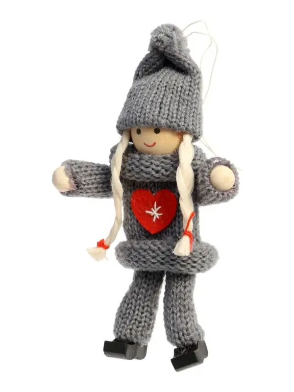 Елочная игрушка &laquo;Куколка в костюме&raquo;, серая, МИКС