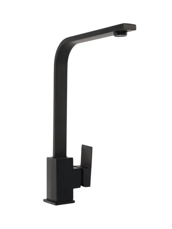 Смеситель для кухни ZEIN ZF1, квадратный, картридж 35 мм, нержавеющая сталь, черный