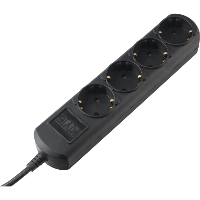 Удлинитель Power Cube 1,5м, 4р, без выкл., 10А черн. (PC-1B-1,5M)