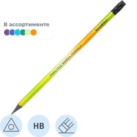 Карандаш чернографитный Deli Enovation HB пластиковый с ластиком в ассортим