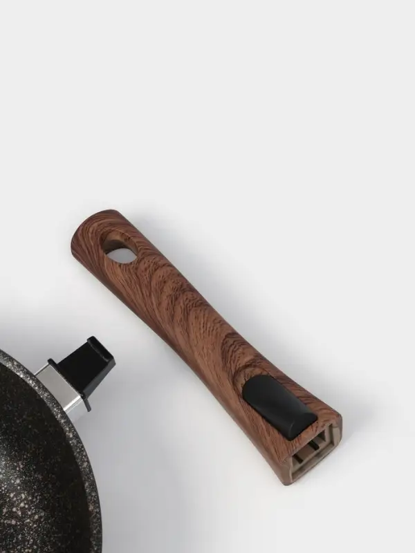 Сковорода KUKMARA Granit ultra original, d=24 см, съёмная ручка, антипригарное покрытие, литой алюминий, чёрная
