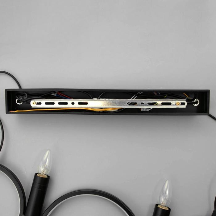 Люстра BayerLux 1603/5BK LED 45Вт 4000К+2х40Вт Е14 черный 80х30 см