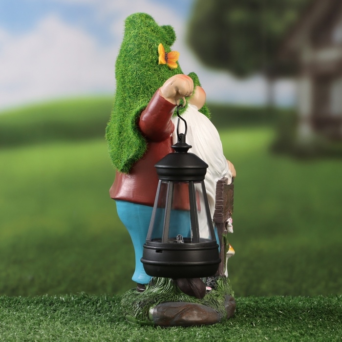 Садовый фонарь  Садовый фонарь "Гном Welcome" 9х15х25см