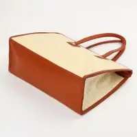 Сумка плетёная на молнии из пандана, 41&times;16&times;50 см, бежево-коричневая