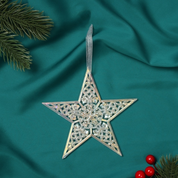 Украшение ёлочное Украшение ёлочное "Изящная" 12,5х12,5 см, прозрачный перелив