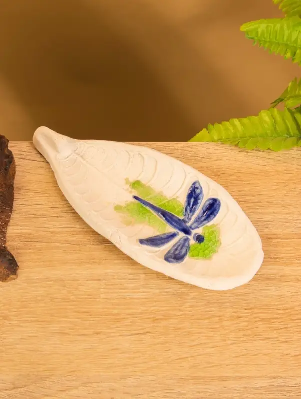 Подставка под благовония "Стрекоза" керамика, цв. синий, 17х7х1 см