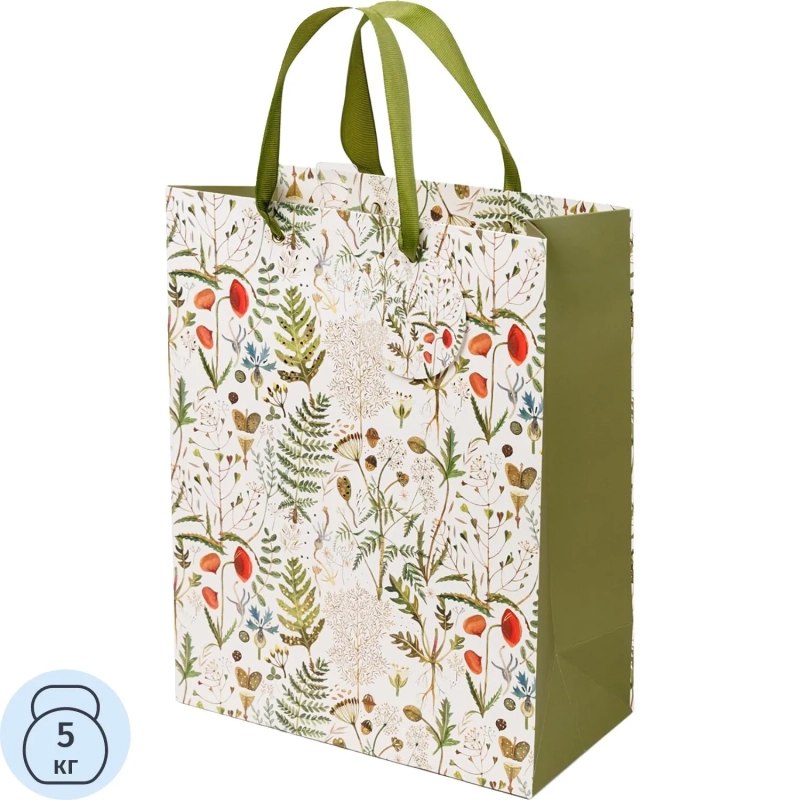 Пакет для подарков PREMIUM FLORA.ЛУГОВЫЕ ТРАВЫ, L, 26x32.4x13см, 2-852/06