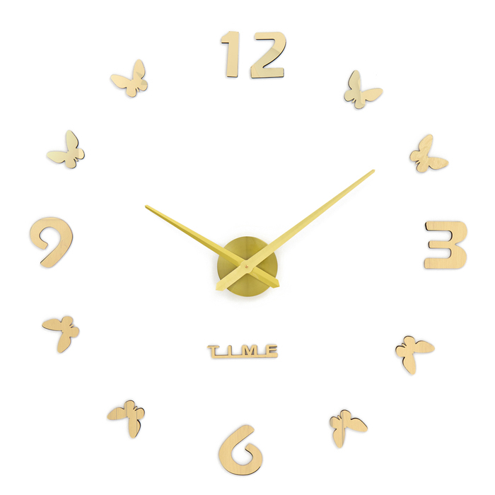 Часы настенные интерьерные большие, 3d  Часы настенные интерьерные большие, 3d "Бабочки", бесшумные, наклейка, d-70 см