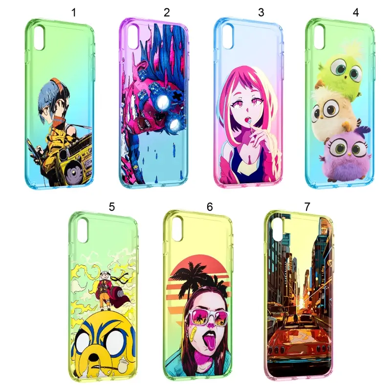 Чехол iPh X/XS Rainbow 2 с принтами в ассортименте Чехол iPh X/XS Rainbow 2 с принтами в ассортименте