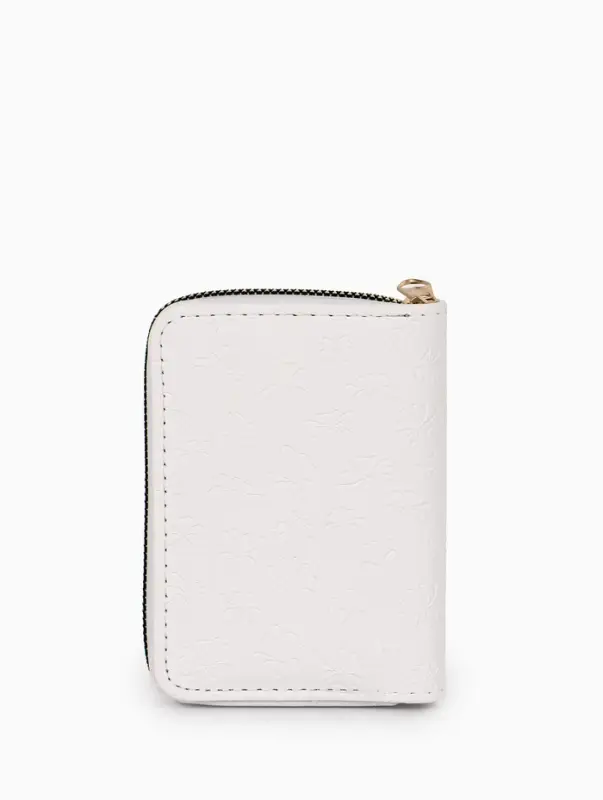 Кошелёк на молнии, 13&times;2&times;9 см, с принтом, белый