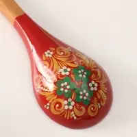 Ложка деревянная &laquo;Краснушка&raquo;, с плоским черенком, 20.2&times;6.2 см, хохлома, ручная роспись