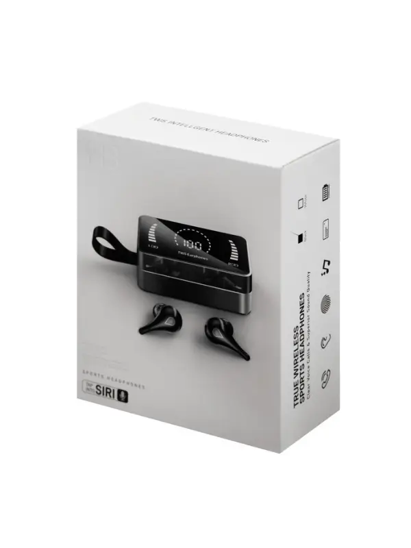 Наушники беспроводные VBT 1.29, TWS, вакуумные, Bluetooth 5.0, 3500 мАч, водонепроницаемые, чёрные