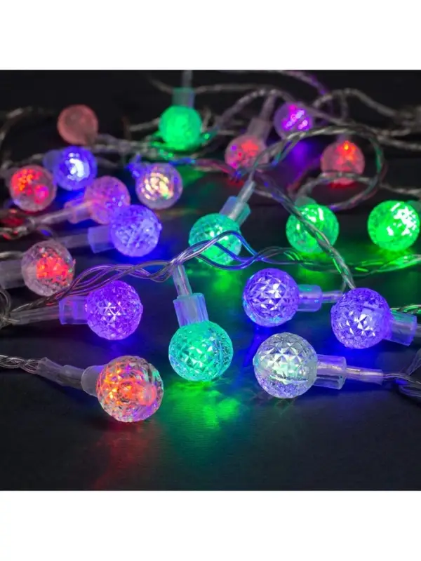 Гирлянда &laquo;Нить&raquo; 5 м с насадками &laquo;Мини фонарик&raquo;, IP20, прозрачная нить, 20 LED, свечение мульти (RG/RB), мигание, 220 В