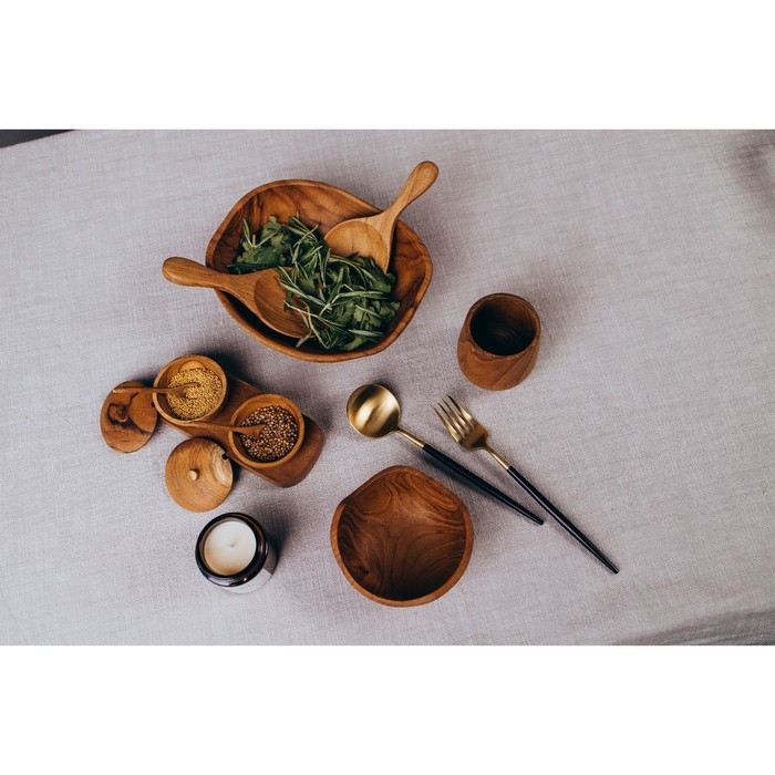 Тарелка 20х18х8 см, тиковое дерево