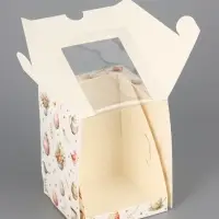 Коробка подарочная пасхальная с окном «Пасхальное чаепитие» 9.5×9.5×12.5 см