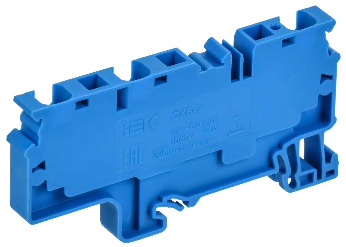 ARMAFIX Клемма пружинная CX6-3 BU 6мм2 трехконтактная синяя IEK